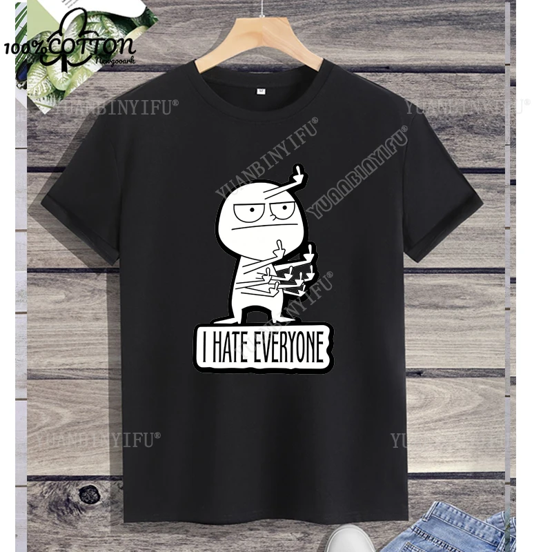 Funny Looking with One Hand Funny Maniac Printed Unisex T Shirt Cotton Loose Leisure Fashion Hip Hop Hipster Hot style