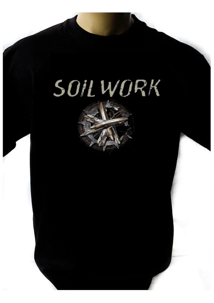 Soilwork Logo Black T-Shirt Men Shirt Rock Band Tee