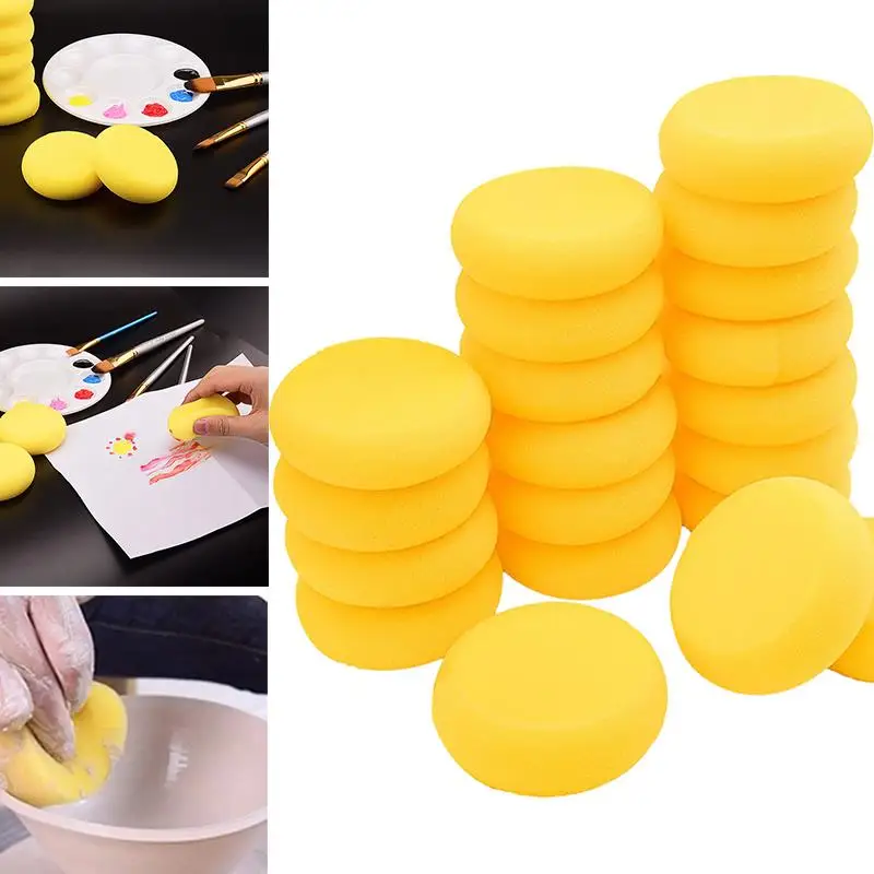 5-20Pcs/Pack Round Shape Ceramic Foam Throwing Water Absorbing Sponge Sculpture Pottery Tools Accessories Coloring Cleaning