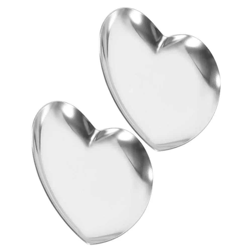 Stainless Steel Heart Jewelry Tray Nordic Storage Organizer Romantic Design Large Capacity Ceramic Vanity Dresser Decoration