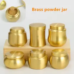 Pure Copper Powder Canister Tea Canister Ointment Canister Portable Incense Canister DIY Sealed Storage Supplies Small Box