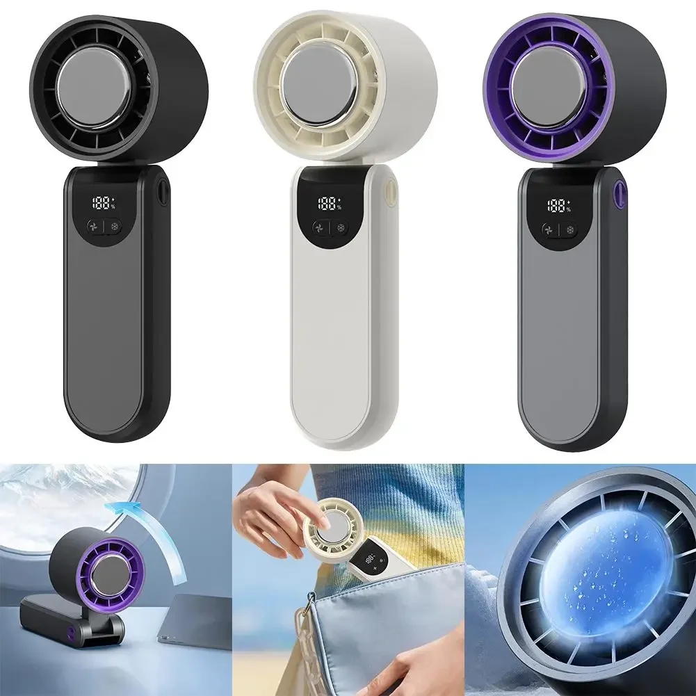 

1set High-speed Cooling Folding Fan Portable Handheld Turbine Fan 3in1 Cooling-Folding Fan 4000Mah Rated Voltage 5W 177x60x54mm