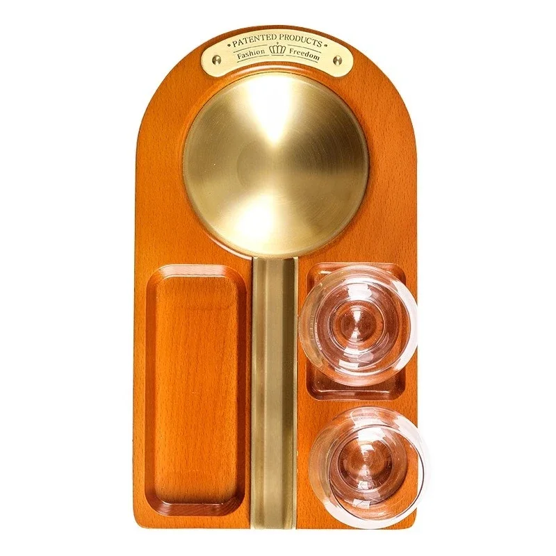 

Cigar ashtray with Austrian glass wine glass set, metal ashtray