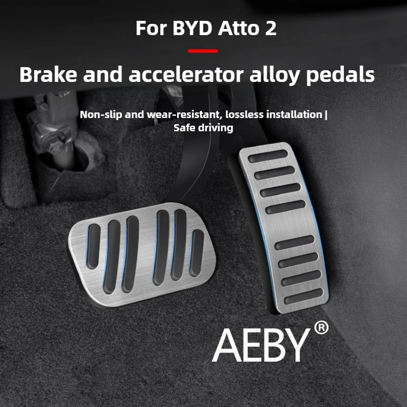 

AEBY For BYD Atto 2 Smart Driving Edition 2024-2025 Anti-Slip Accelerator & Brake Pad,Metal Anti Slip Footrest,Sport Pedals