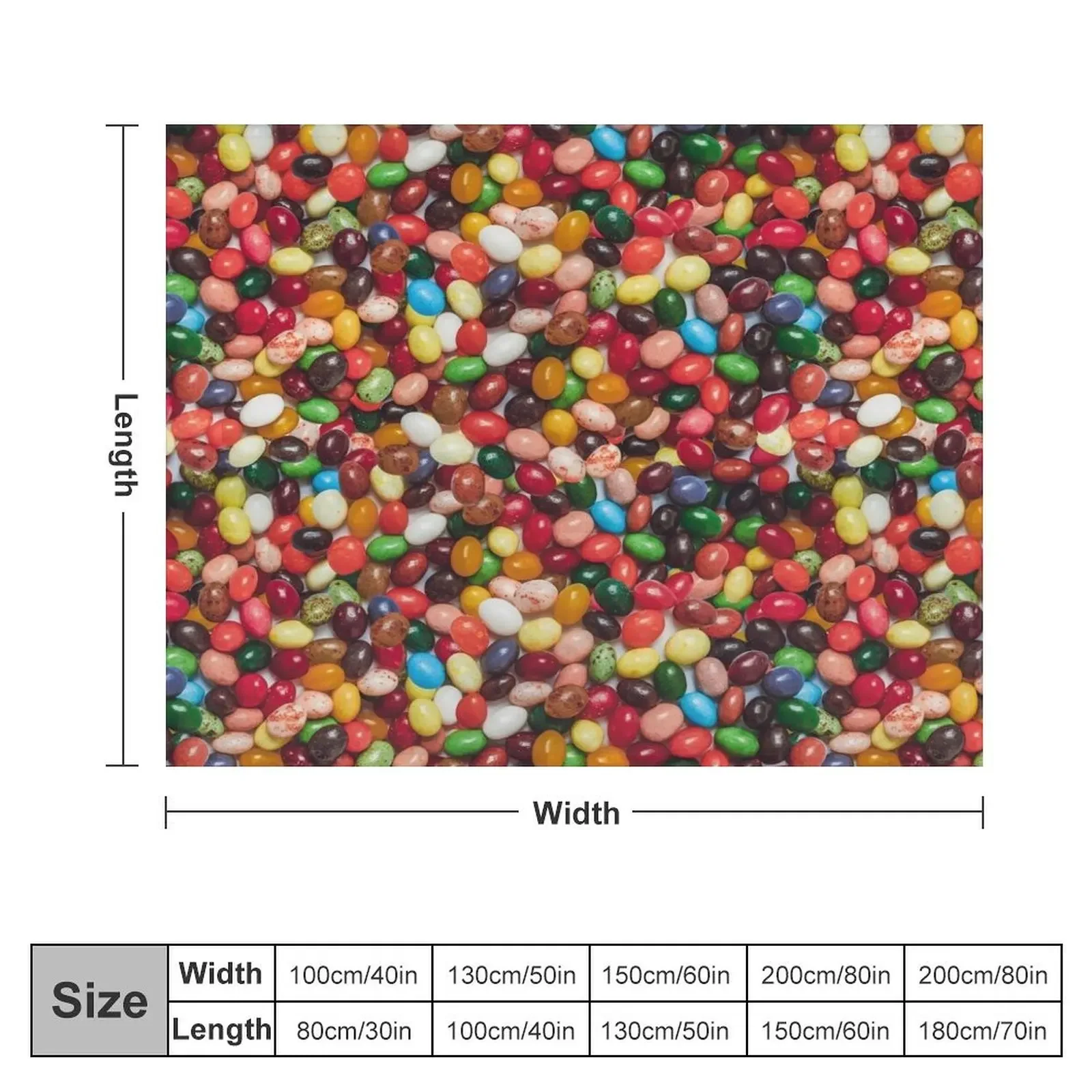 Gourmet Jelly Bean Candy Photo Pattern Throw Blanket heavy to sleep Polar Picnic Blankets