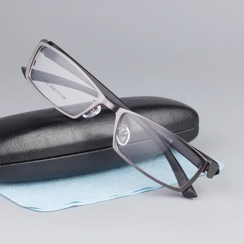 KUXA مربع شعبية الرجال النظارات البصرية المعدنية TR90 إطار قصر النظر مد البصر وصفة طبية العدسات المسافة الرؤية القراءة الصحيحة Ey