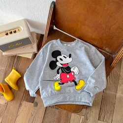 Cartoon Disney Mickey Mouse Children's Sweatshirt Autumn Loose Fashion Casual Pullover Round Neck Cute Sweatshirt