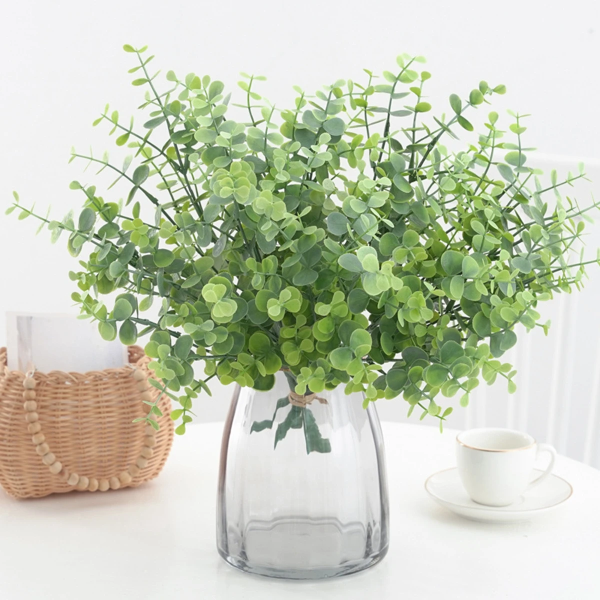 1 STÜCK Künstliche Blumen Grüne Eukalyptusblätter Garten Haus Zimmer Festival Hochzeit Brautsträuße Dekorationen Gefälschte Kunststoffpflanzen