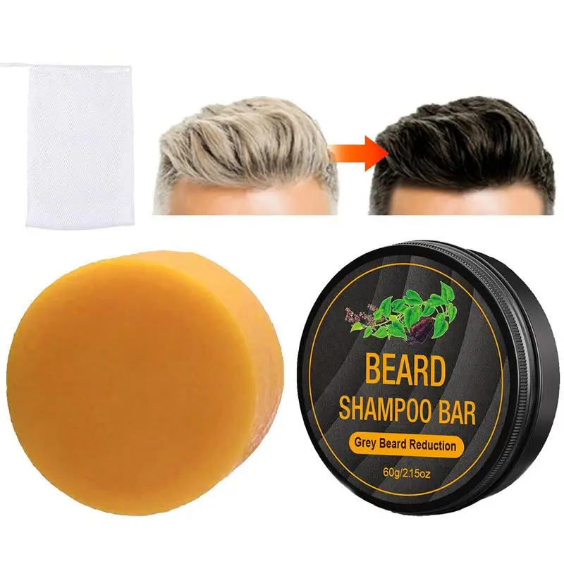 Beard Hair Darkening Shampoo Soap Beard Darkening Shampoo Bar Beard Gray White Hair Repair Soap For Hair Darkening