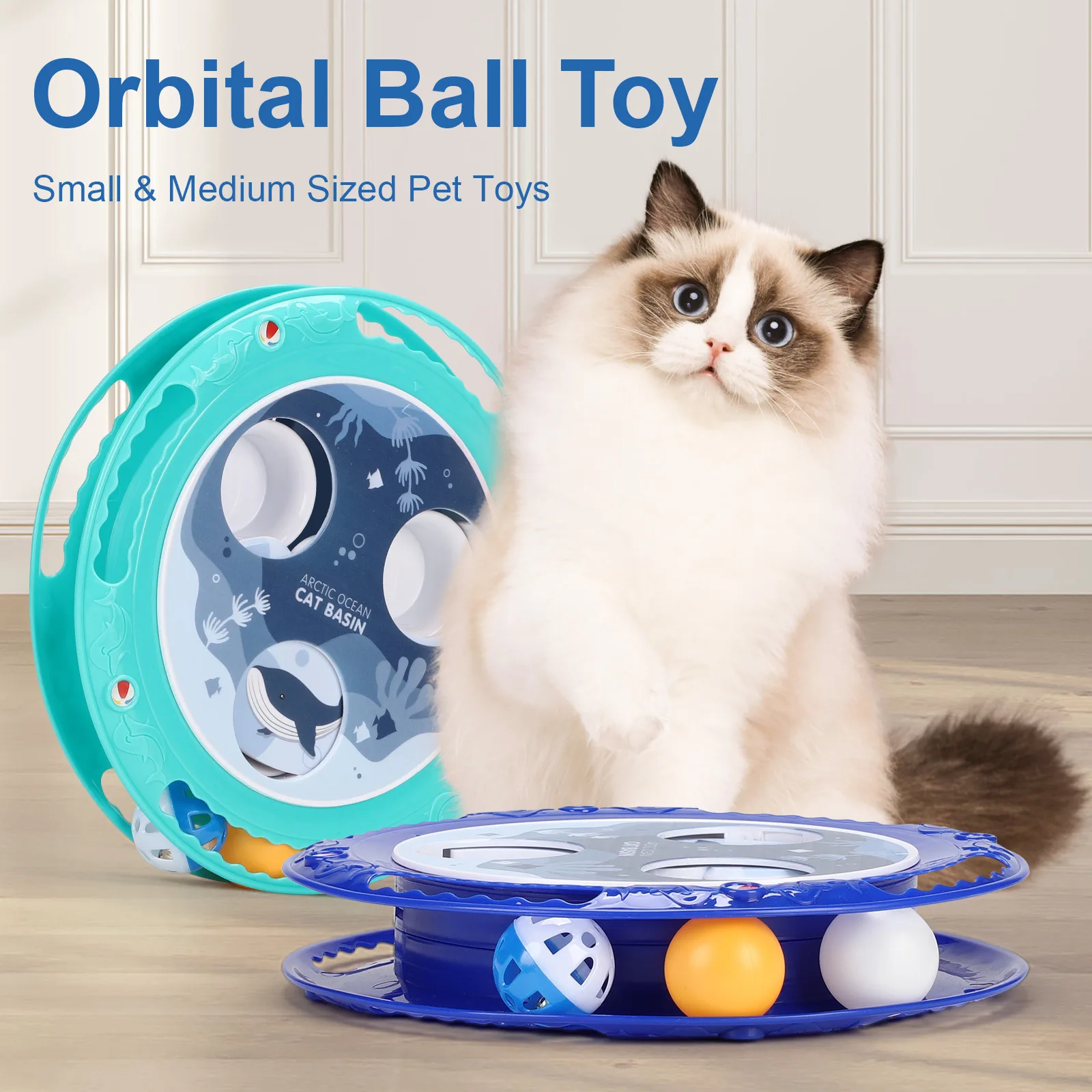 Creative new cat self-healing toy 360-degree rotatable home pet interactive electric funny cat toy cat turntable