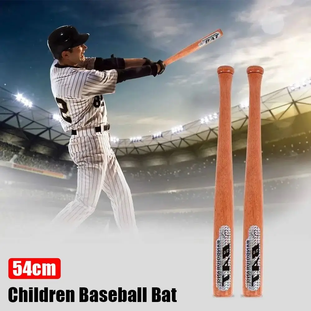 54cm Baseball Bat for Children Solid Wood Shock Absorbing Durable Softball Stick Kids Baseball Training Competition Accessory