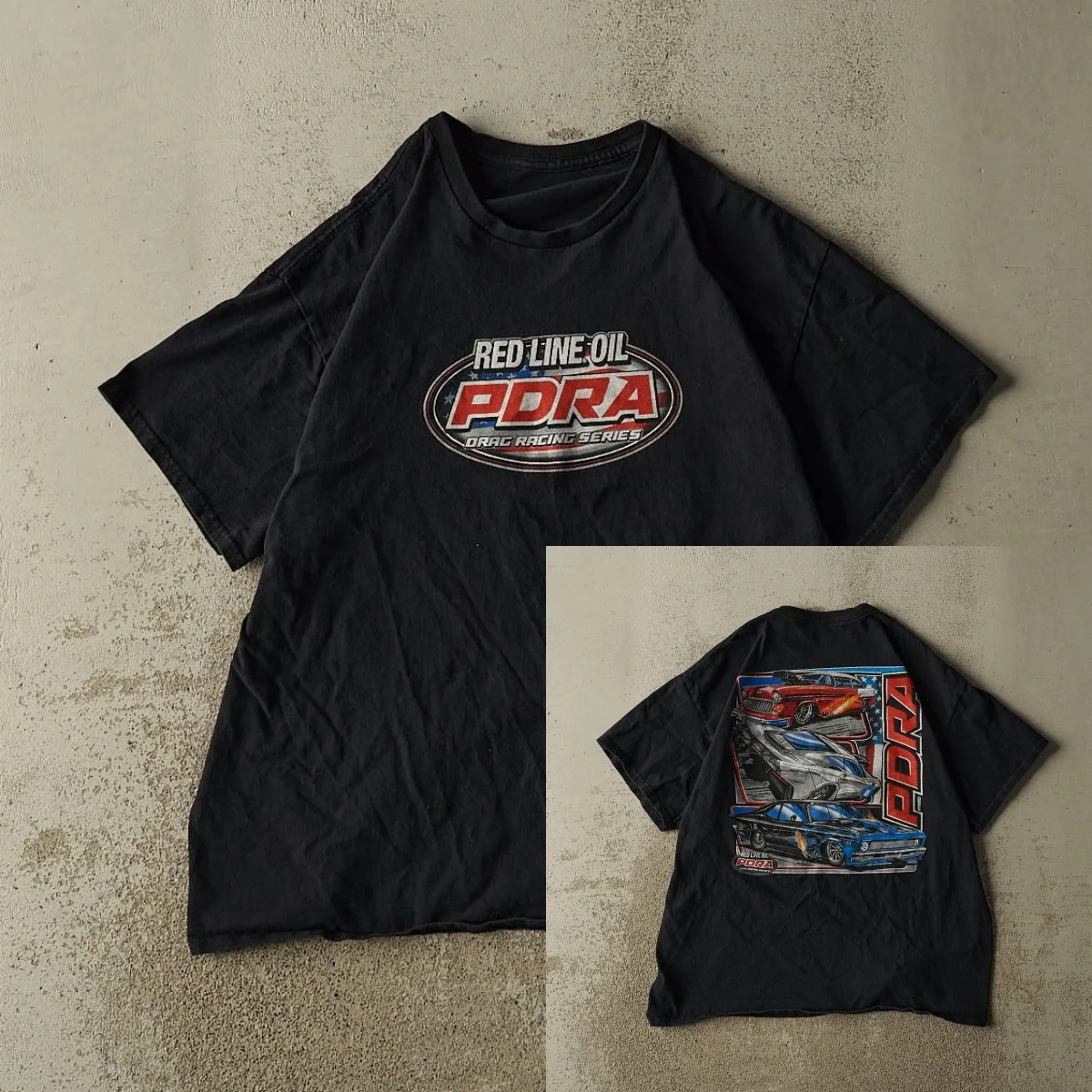 Vintage PDRA Drag Racing Series Red Line Oil Graphic T-Shirt Cotton Men Women Streetwear Tee
