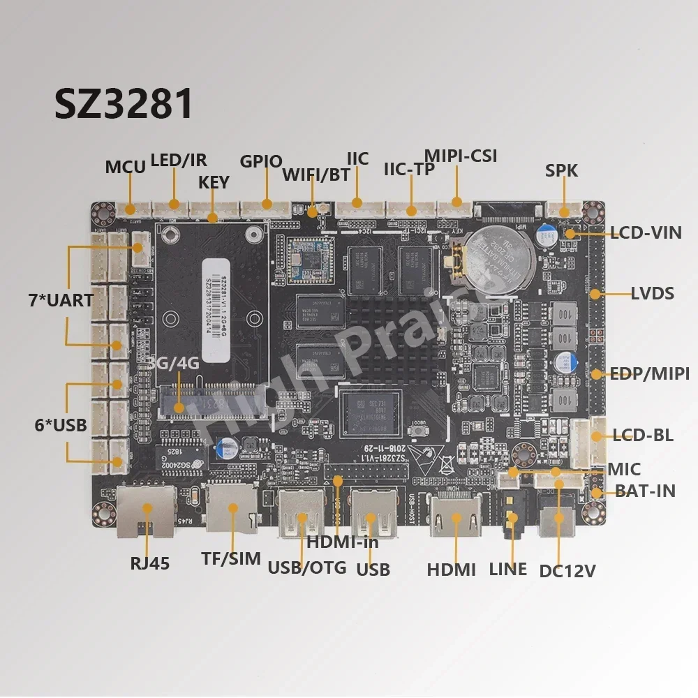 Embedded RK3288 processor motherboard arm linux mini android motherboard pcba for self-service terminal