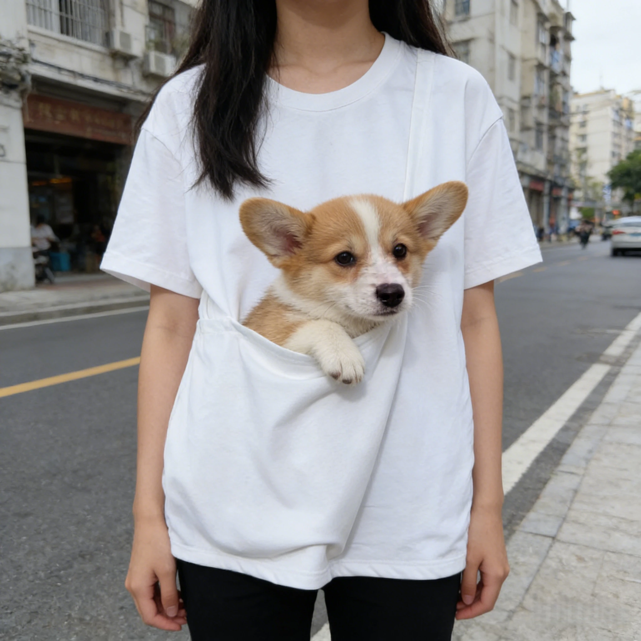 

Pure Cotton Kangaroo Pouch T Shirt Lightweight Breathable Pet Carrier for Small Animals