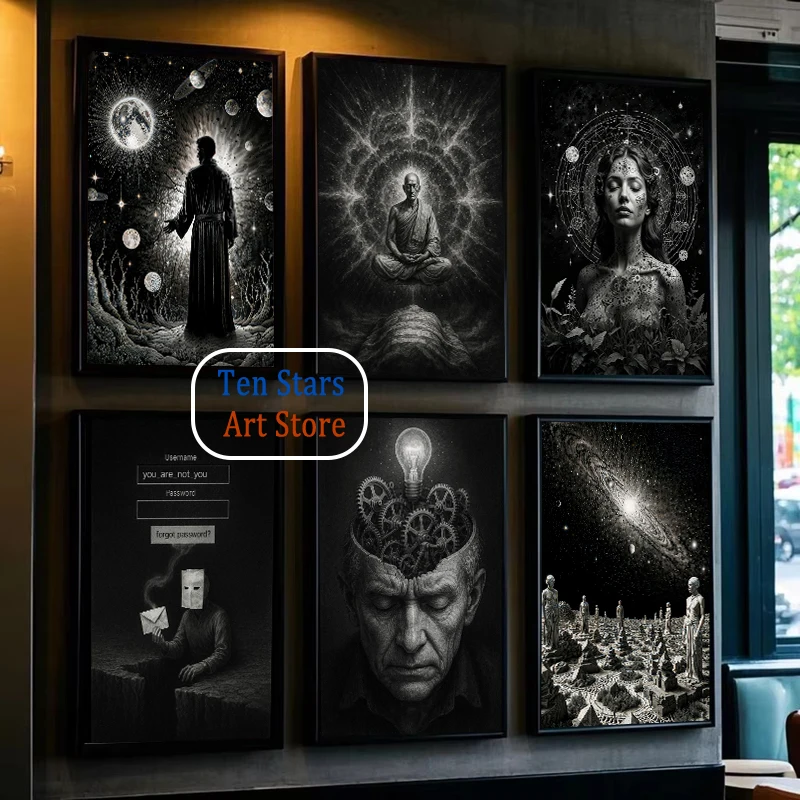 Offline Dream Spiritual Zen Surreal Dreamscape Cosmic Meditation Luxury Poster Canvas Painting Wall Pictures Home Bedroom Decor