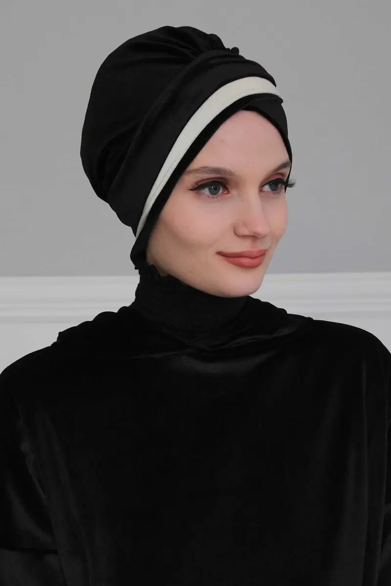 Doppel farbe samt Knochen schwarz