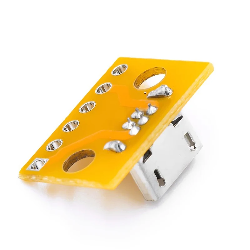 5pcs Vertical Micro USB Female Head A Connector 2.54mm PCB Converter Adapter Breakout Board 180 Degree Vertical