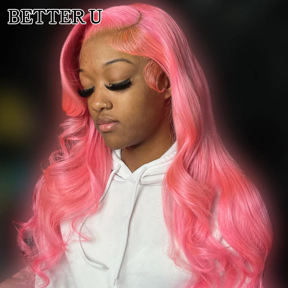 الجسم موجة الوردي شقراء الملونة 13x6 الدانتيل شعر مستعار أمامي شعر الإنسان قبل قطعها 13x4 الدانتيل الباروكة الأمامية البرازيلي الشعر البشري للنساء #4