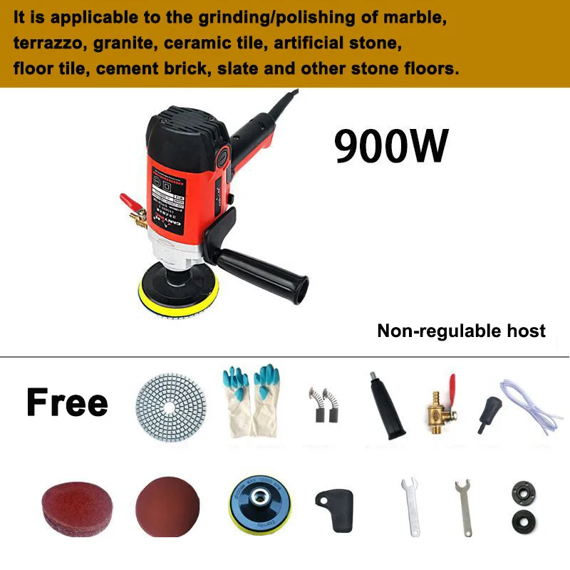 900W 220V  Water Mill Electric Water Injection Sander Polisher Marble Granite Concrete Stone Wet Polisher Equipment