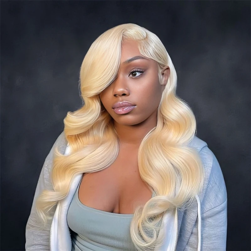 

200 Density Body Wave 613 13x6 Lace Frontal 100% Human Hair Wig 40 Inch Preplucked Blonde Cheap Wigs for Women on Clearance Sale