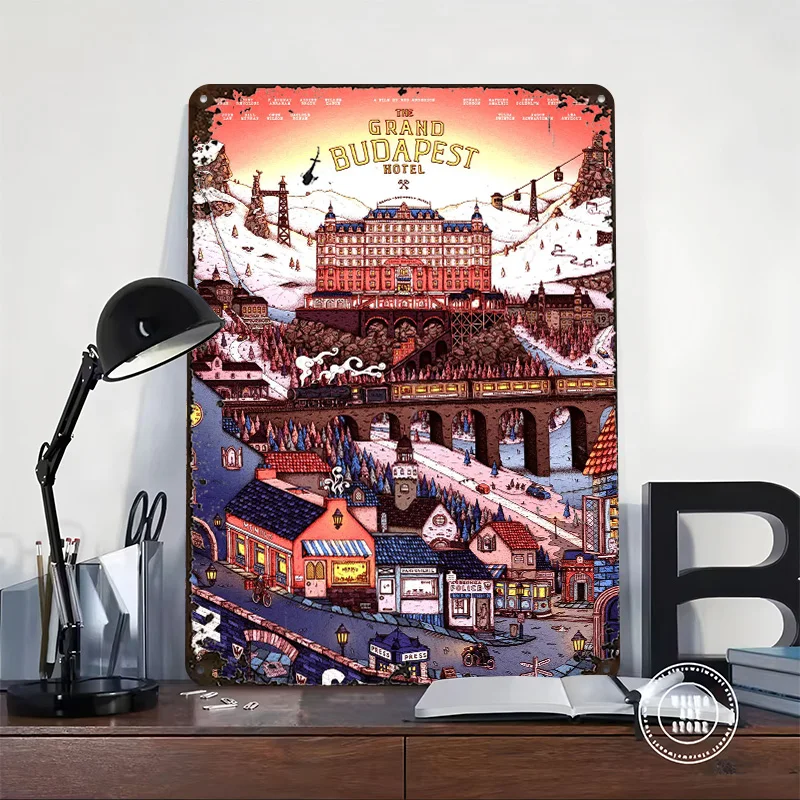The Grand Budapest Hotel Movie Metal Poster Custom Wall Art Retro Vintage Tinplate Signs for Room Decorations Man House Decor