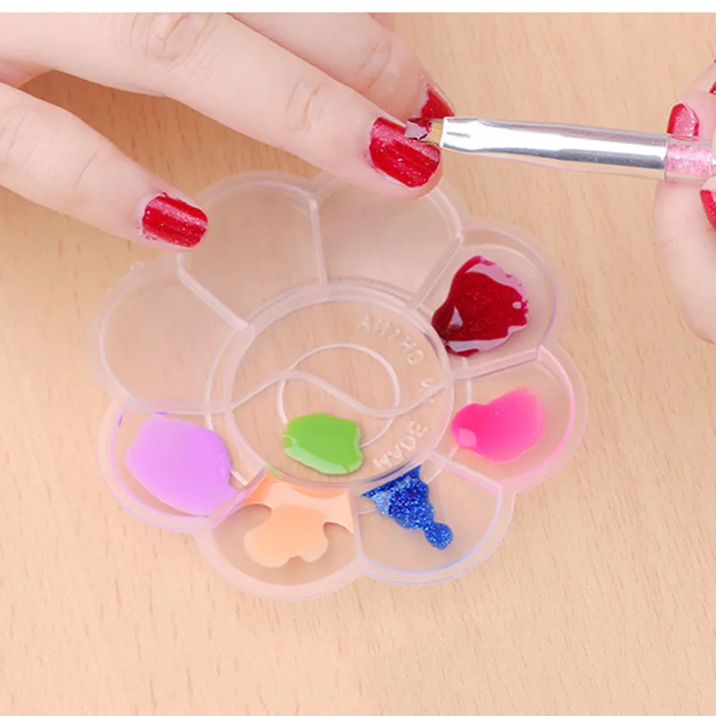 

5pcs Nail Palette Grafting Plate Finger Mini Polish Color Mixing Ring Color Mixer Painting Nail Accessoriy Plastic Palette Tool