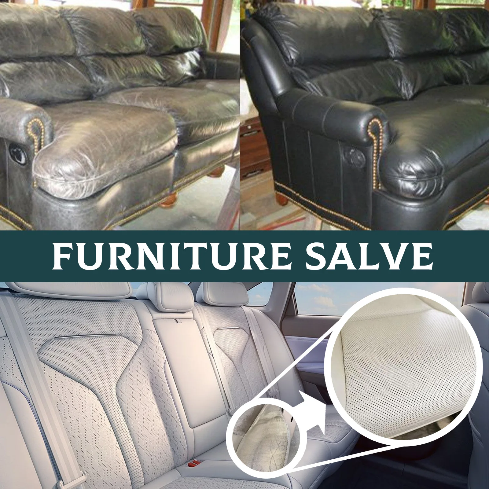 All-Natural Leather Salve for Furniture Improve Overall Texture Smoother Surface Suitable for Car Interiors Accessory