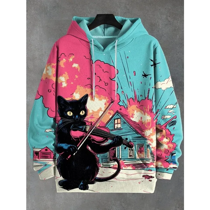 Felpa con cappuccio modello American Dark Dragon per uomo e donna, felpa ampia tendenza hip-hop per l'autunno e l'inverno K