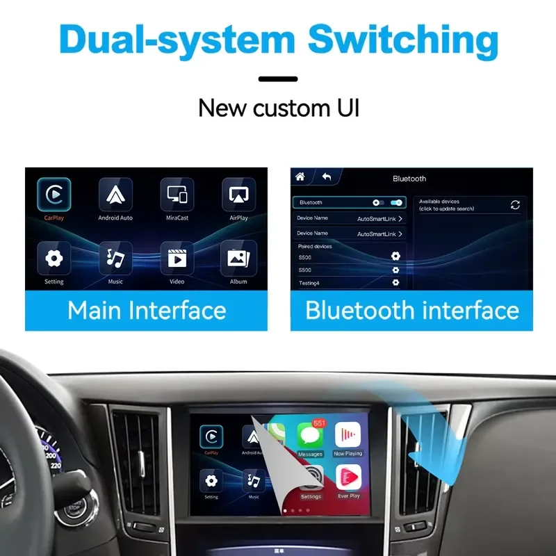 2026 Hot Sale Joyeauto 2015-2019 Infiniti Q50 Q60 Q50L QX50 Wireless Carplay 2017 2018 Android Auto Car Player Module