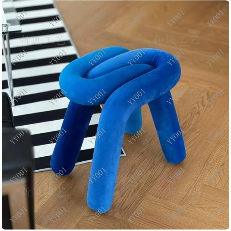 

Colorful Makeup Stool Soft Cushioned Vanity Chair Modern Simple Bedroom Furniture for Home