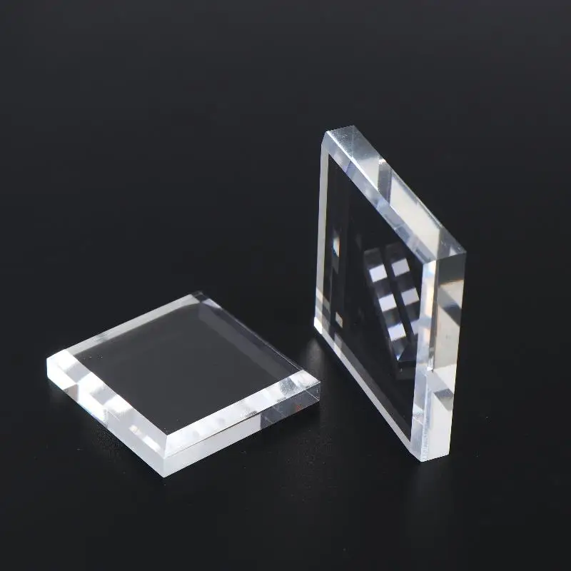 Transparent Square Crystal Glass Base Jewelry Display Stand for Product Photography Desktop Ornament Decor