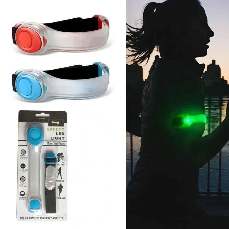 Cycling LED Light Up Armband Night Running Safety Walking Roller Skates Light Leg Warning Wristband Adjustable Wearable Arm Belt