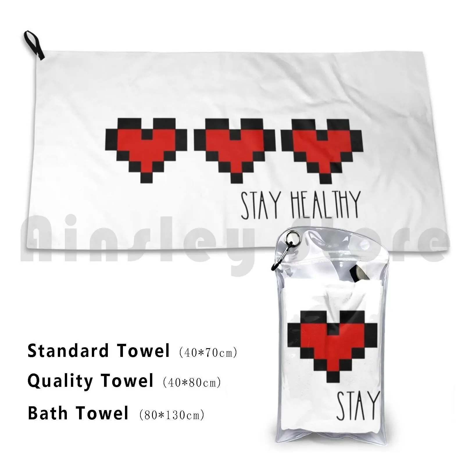 Towel Stay Healthy-Hearts 2808 Vibe Vibey Link Oot