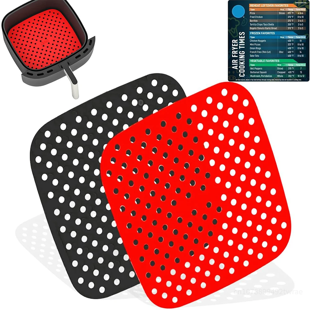 8.5Inch Reusable Air Fryer Silicone Liners Non-stick Heat Resistant Air Fryer Silicone Mat Accessories Cooking Kitchen Tools