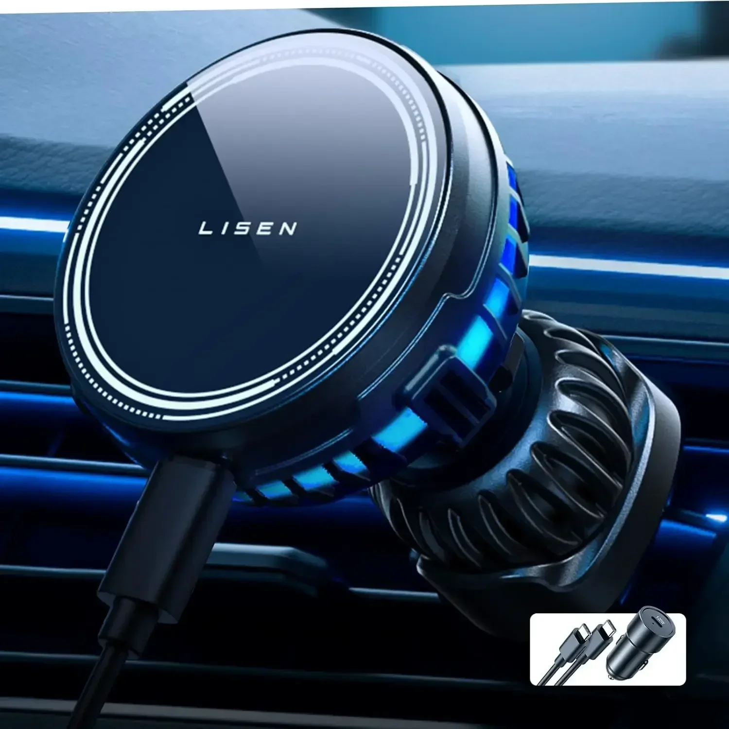 

LISEN for MagSafe Car Mount Charger,15W Wireless Car Charger Mount for iPhone 15 14 13 12 Pro Max Plus Mini MagSafe Case