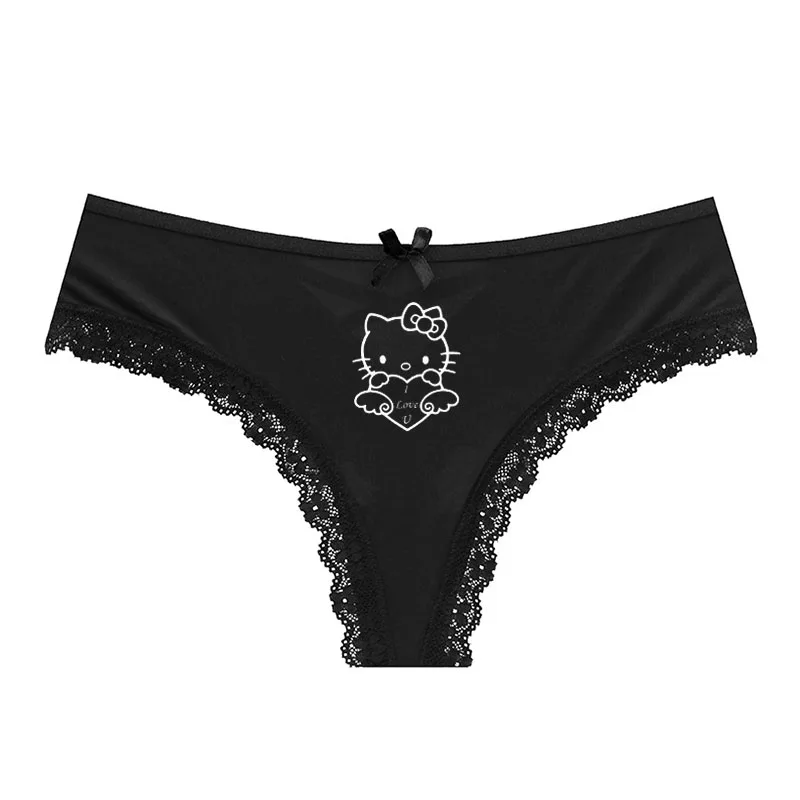 Pure Sexy Melody Hellokittys Couple Underwear Mid-Waist Sexy Thong Men Women Comfortable High Elastic Large Size Sexy Underwear