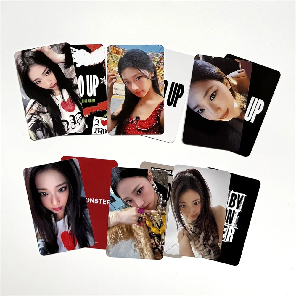 ألبوم KPOP BABYMONSTER الجديد WE GO UP بطاقات الصور مزدوجة الجانبين بطاقات LOMO اللامعة ASA AHYEON PHARITA RUKA RORA بطاقة بريدية هدية للمعجبين