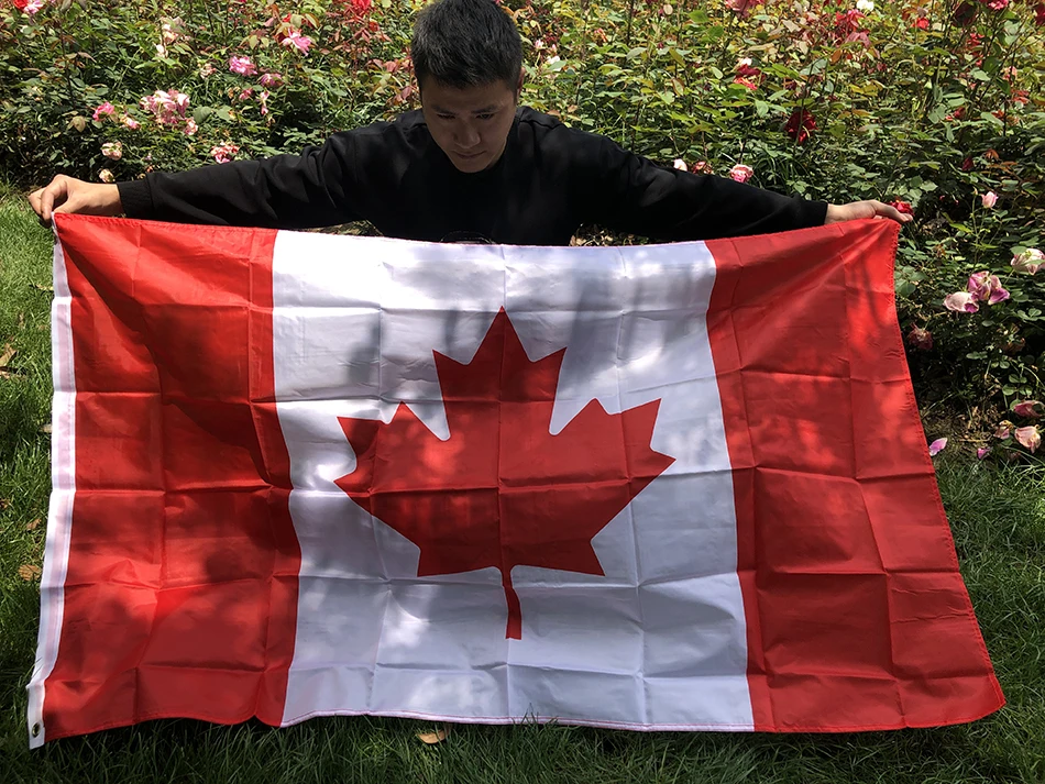 SKY FLAG-gran bandera canadiense, 90x150cm, poliéster colgante, 3x5fts, bandera nacional de Canadá para Decoración