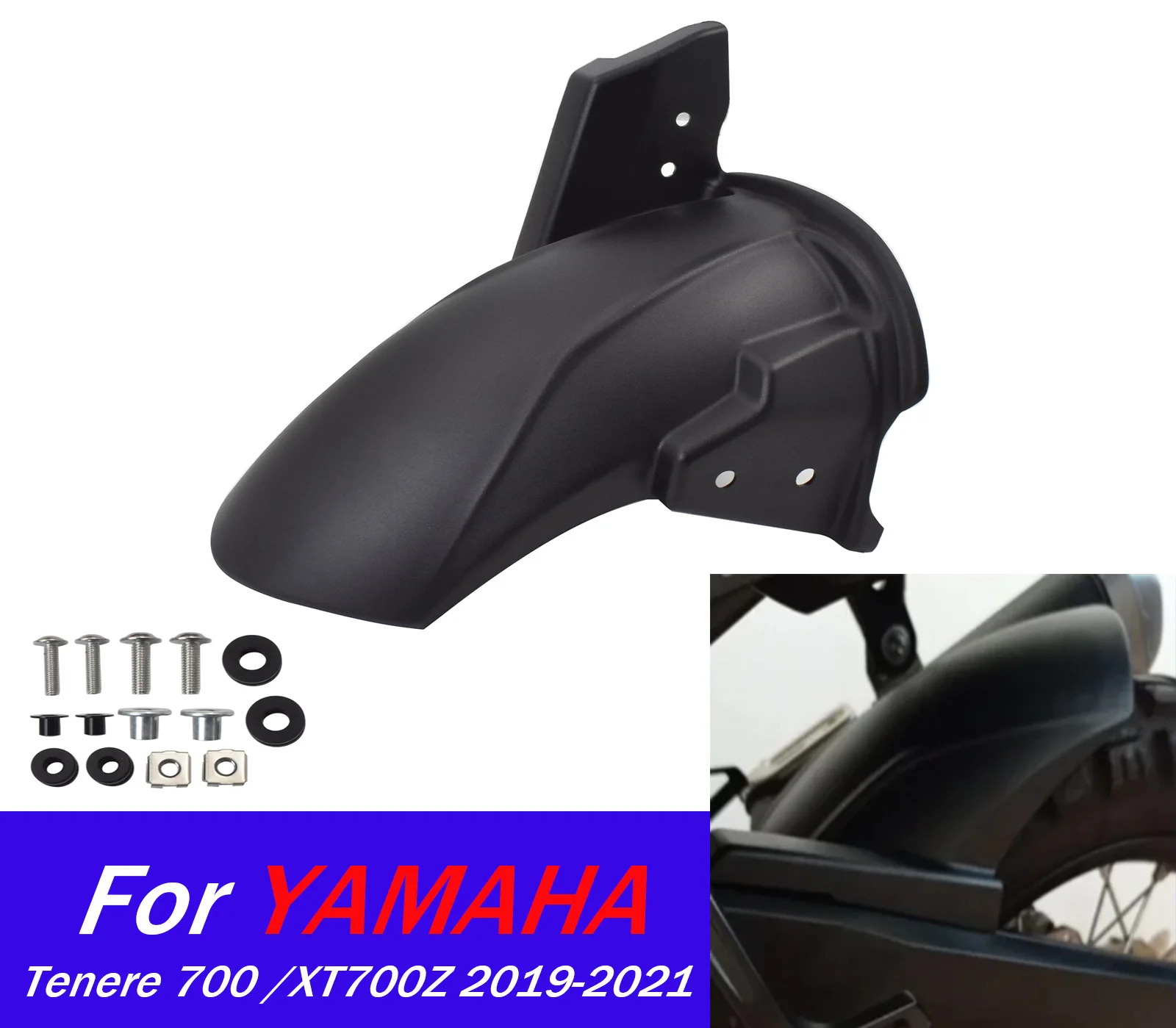 

For Tenere 700 Rear Wheel Hugger Fender Mudguard Motorcycle Mud Splash Guard For Yamaha Tenere 700 2019-2024 XT700Z Accessories