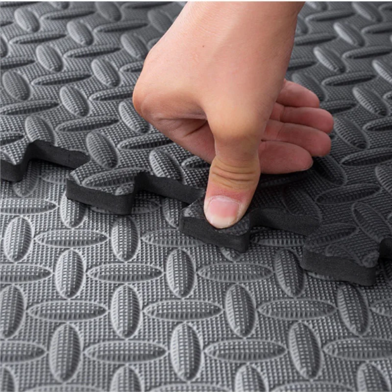 12PCS Gym Foam Mat EVA Leaf Grain Floor Mats Yoga Fitness Non-Slip Thicken Shock Sports Protection Mat 30*30cm