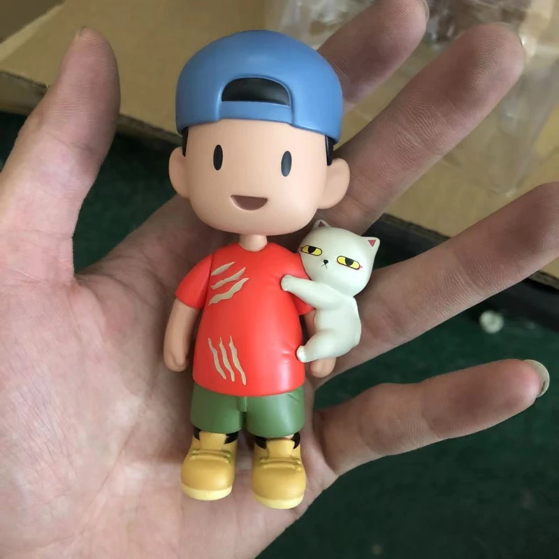 

Genuine Chinese animation cat-carrying boy doll, trendy toys, indoor decorations