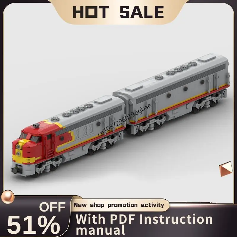 

New 1181PCS City Technical Train Track Railway Moc Santa Fe EMD F7 Model Building Block Diy Creative Ideas Kid Toy Birthday Gift