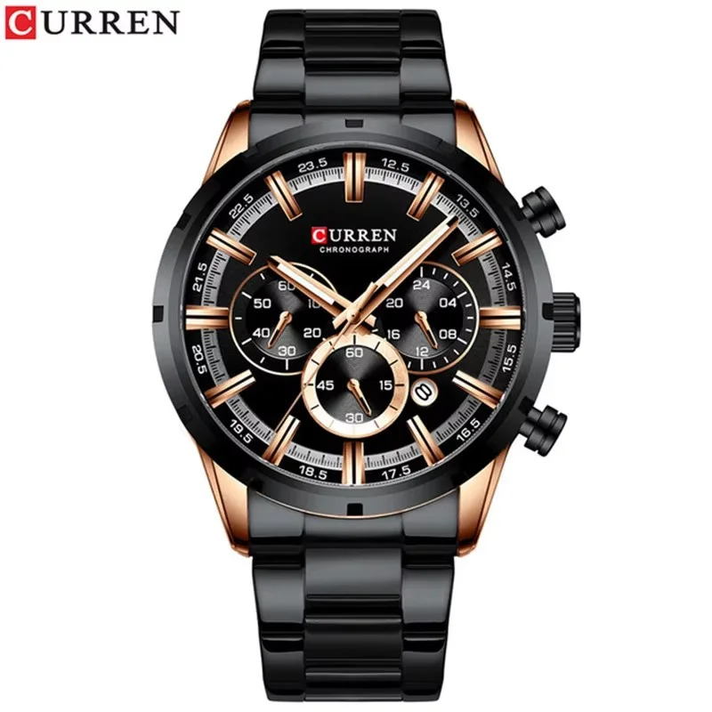 CURREN 8355 Hot Luxury Brand Fashion Mens Watches Wrist Watch Quartz Clock Watch Men Waterproof Chronograph Relogio Masculino