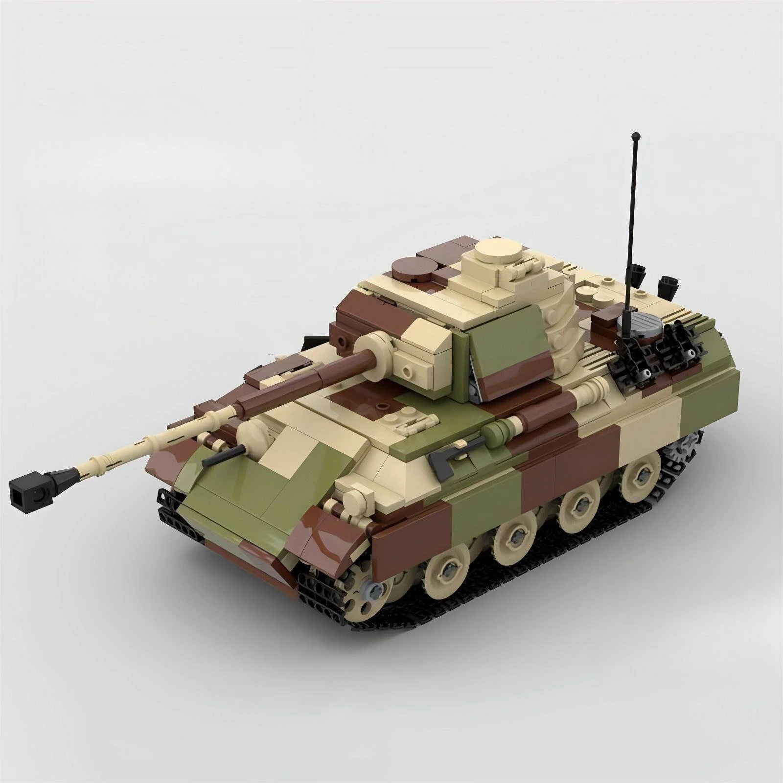 MOC Militär-Kriegsserie Angriffspanzer Baustein-Set Schwarzer Panther Panzermodell Kinder-Bausatz Spielzeug Erwachsenen-Jungen Geburtstagsgeschenke – Detail 6