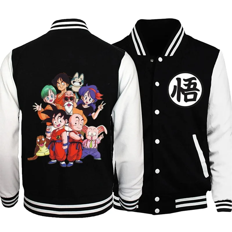 Dragon Ball Zipper Jacket Super Saiyan God Men's Pilot Spring/Autumn Baseball Uniform Tide Card Loose Pullover Coat Casual Goku