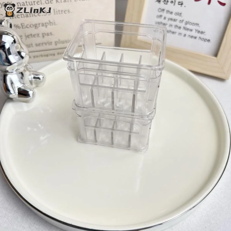 ▶4PCS Kitchen Decor Toy 1:12 Dollhouse Miniature Transparent Drink Storage Basket Beer/Cofee Basket Model Doll House Accessories