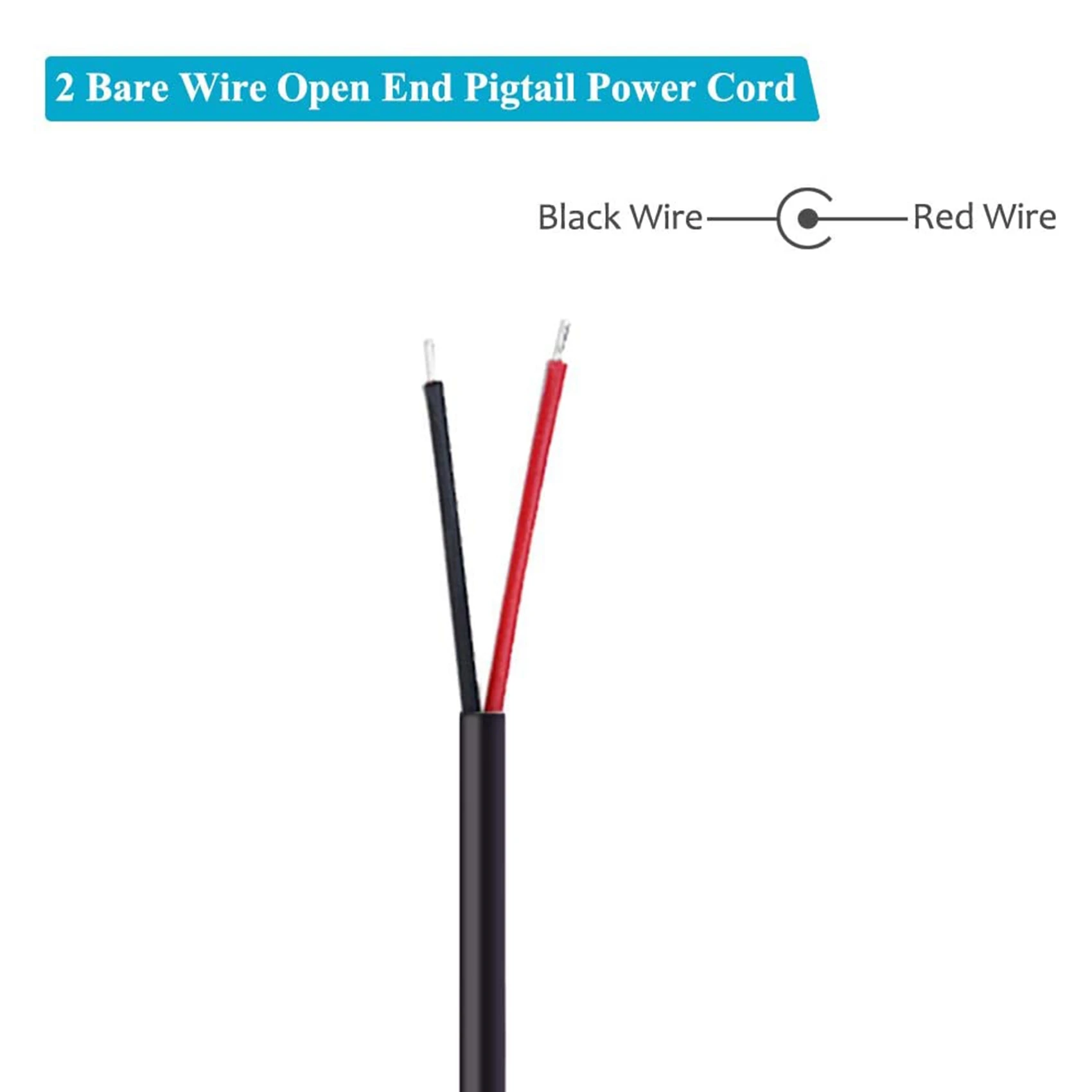 直角DC電源オスプラグジャックからベアワイヤー、オープンエンドピグテール交換、90度交換、3.5x1.35mm、10パック