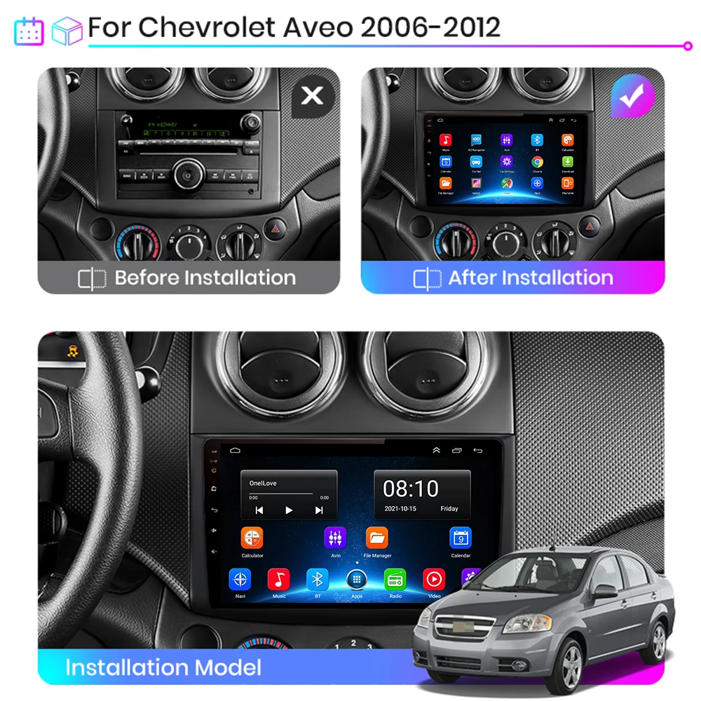 4G+64G Android10.0 For Chevrolet AVEO T250 2006 - 2012 car radio 2 din android Auto Multimedia GPS Track Carplay 2din DVD stereo