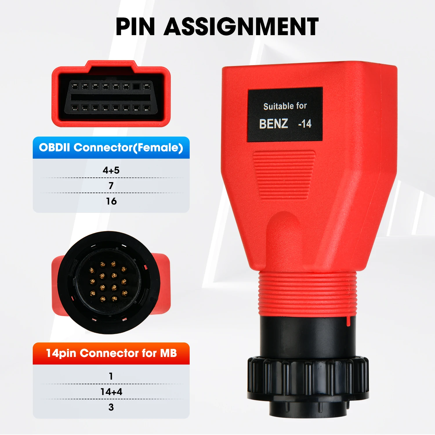 Autel 14Pin Adapter for Benz for Autel Maxisys Pro MS908P & Autel Maxisys Elite /MS906/DS808/MK808/DS808K/MS906BT