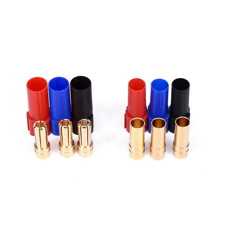 10PCS Amass XT150 6mm Bullet Banana Connector Adapter Gold-Plated High-Rated 120A Brass Male To Female Plug For RC LiPo Battery